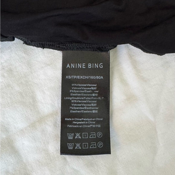 ANINE BING Black Ruched Tube Top Bodysuit XS - Picture 2 of 5